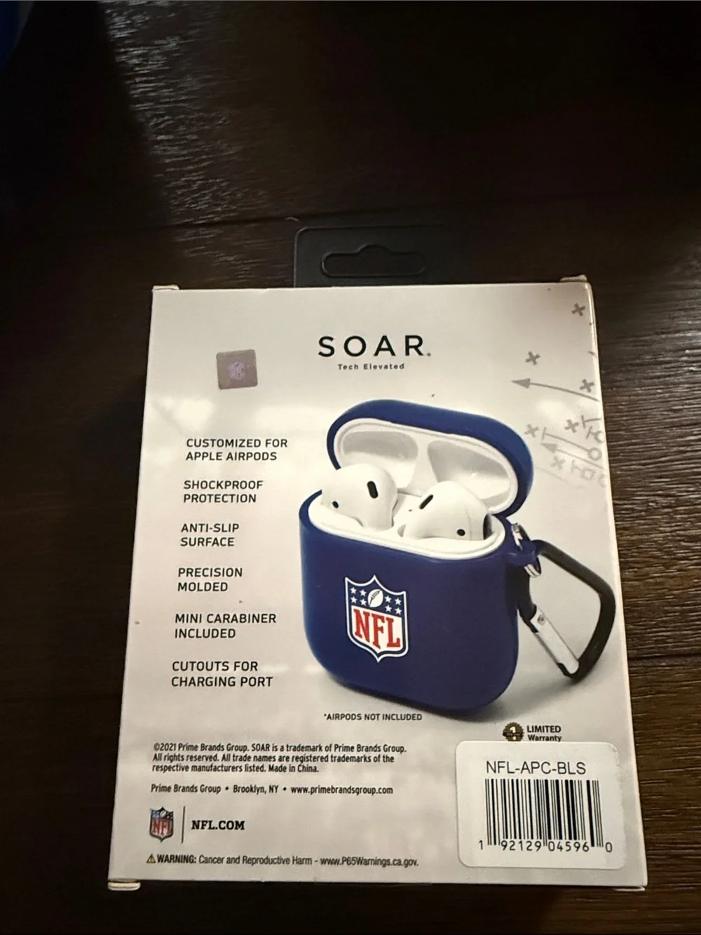 NFL Buffalo Bills Blue Soft Shell AirPods Case with Carabiner